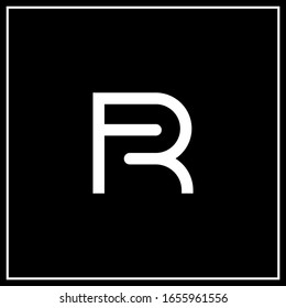 initial letters, F and R, RF, FR linked logo design, minimal concept