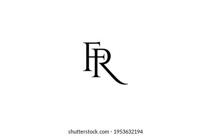 initial letters, F and R, RF, FR linked logo design, minimal concept