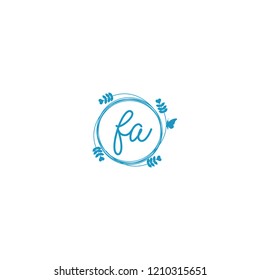 initial letters fa beauty spa logo design, with flower, love and butterfly illustration
