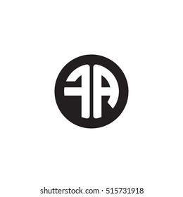 Initial letters FA circle shape monogram black simple logo