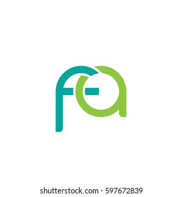Initial letters fa, round linked chain shape lowercase logo modern design modern green