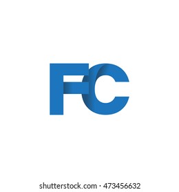 Initial letters FC overlapping fold logo blue