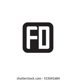 Initial letters FD rounded square shape monogram black simple logo