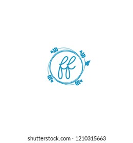 initial letters ff beauty spa logo design, with flower, love and butterfly illustration