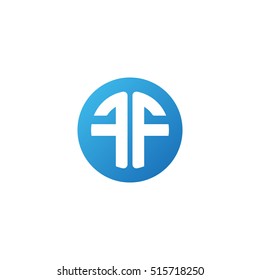 Initial letters FF circle shape blue simple logo