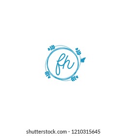 initial letters fh beauty spa logo design, with flower, love and butterfly illustration