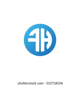 Initial letters FH circle shape blue simple logo