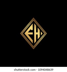 Initial letters FH HF diamond shape monogram logo