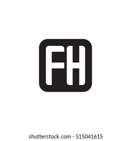 Initial letters FH rounded square shape monogram black simple logo
