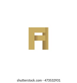 Initial letters FI overlapping fold logo brown gold