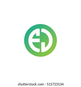 Initial letters FJ circle shape green simple logo