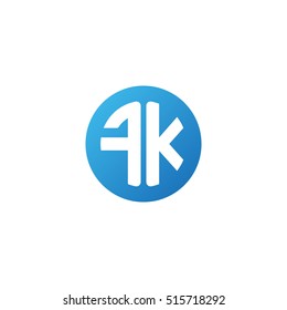 Initial letters FK circle shape blue simple logo