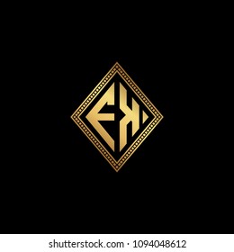Initial letters FK KF diamond shape monogram logo