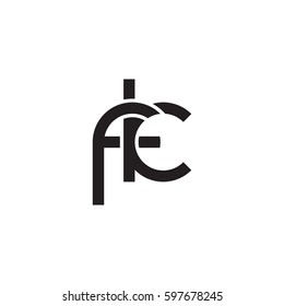 Initial letters fk, round linked chain shape lowercase logo modern design monogram black