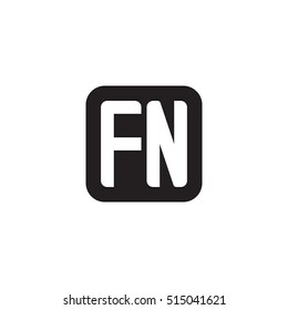 Initial letters FN rounded square shape monogram black simple logo