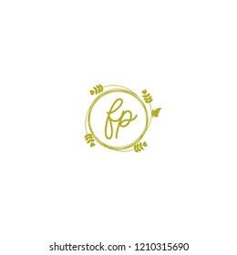 initial letters fp beauty spa logo design, with flower, love and butterfly illustration