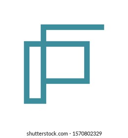 Initial letters FP or PF modern logo template