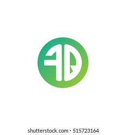 Initial letters FQ circle shape green simple logo