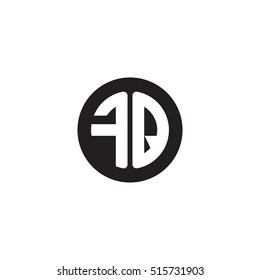 Initial letters FQ circle shape monogram black simple logo