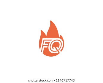 Initial letters FQ in fire. Logo vector