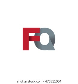 Initial letters FQ overlapping fold logo red gray