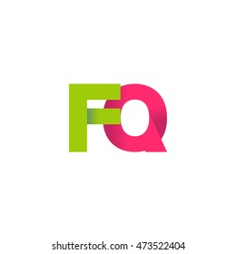 Initial letters FQ overlapping fold logo green magenta