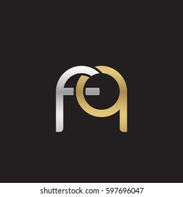 Initial letters fq, round linked chain shape lowercase logo modern design silver gold