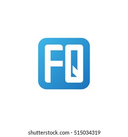 Initial letters FQ rounded square shape blue simple logo