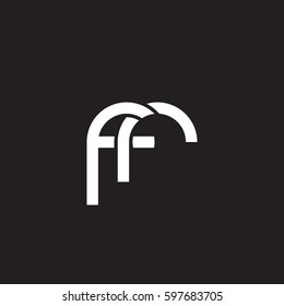 Initial letters fr, round linked chain shape lowercase logo modern design white black background