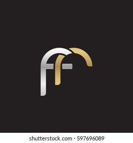 Initial letters fr, round linked chain shape lowercase logo modern design silver gold