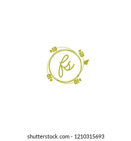 initial letters fs beauty spa logo design, with flower, love and butterfly illustration