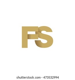 Initial letters FS overlapping fold logo brown gold
