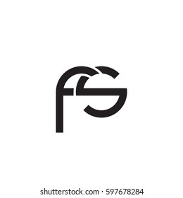 Initial letters fs, round linked chain shape lowercase logo modern design monogram black