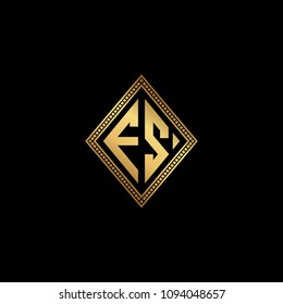 Initial letters FS SF diamond shape monogram logo