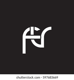 Initial letters fv, round linked chain shape lowercase logo modern design white black background