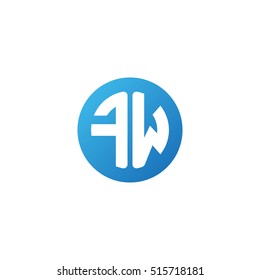 Initial letters FW circle shape blue simple logo