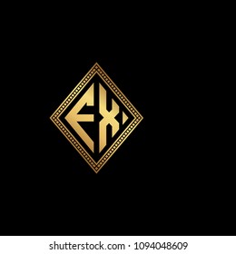 Initial letters FX XF diamond shape monogram logo