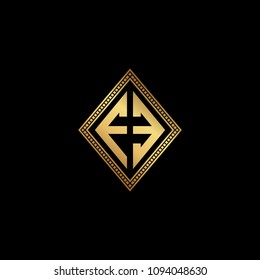 Initial letters FX XF diamond shape monogram logo