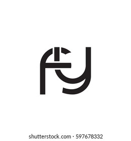 Initial letters fy, round linked chain shape lowercase logo modern design monogram black