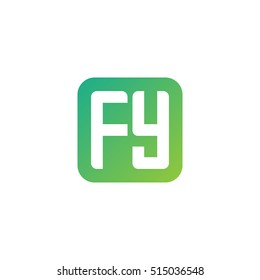 Initial letters FY rounded square shape green simple logo
