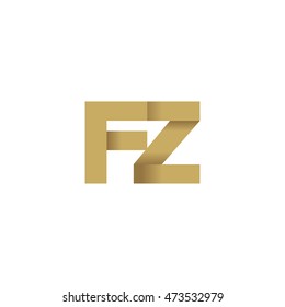 Initial letters FZ overlapping fold logo brown gold