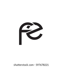 Initial letters fz, round linked chain shape lowercase logo modern design monogram black
