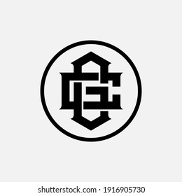 Initial letters G, C, GC or CG overlapping, interlock, monogram logo, black color on white background