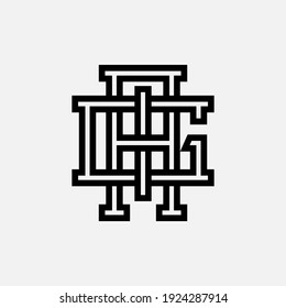 Initial letters G, I, A, GIA, GAI, IGA, IAG, AGI or AIG overlapping, interlock, monogram logo, black color on white background