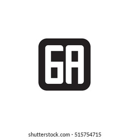 Initial letters GA rounded square shape monogram black simple logo