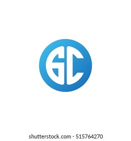Initial letters GC circle shape blue simple logo