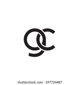 Initial letters gc, round linked chain shape lowercase logo modern design monogram black
