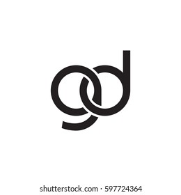 Initial letters gd, round linked chain shape lowercase logo modern design monogram black