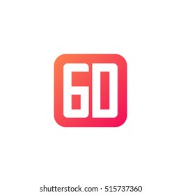 Initial letters GD rounded square shape red orange simple logo