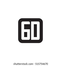 Initial letters GD rounded square shape monogram black simple logo